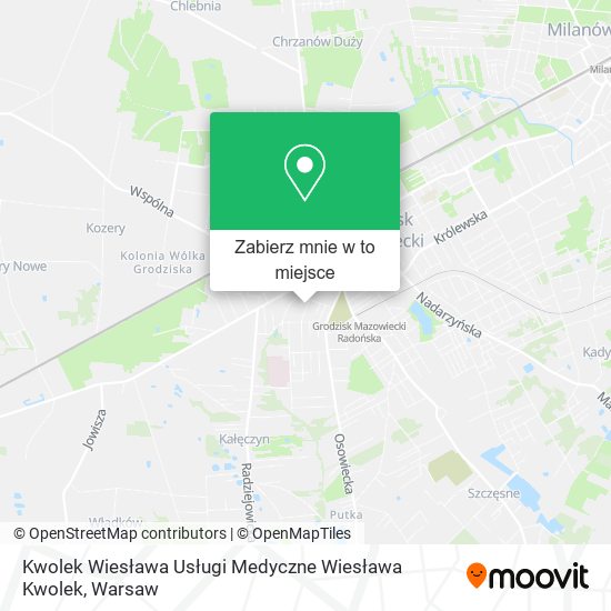 Mapa Kwolek Wiesława Usługi Medyczne Wiesława Kwolek