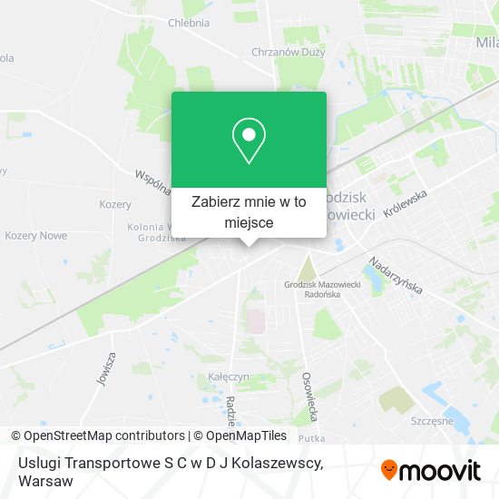 Mapa Uslugi Transportowe S C w D J Kolaszewscy