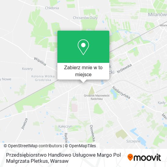 Mapa Przedsiębiorstwo Handlowo Usługowe Margo Pol Małgrzata Pletkus