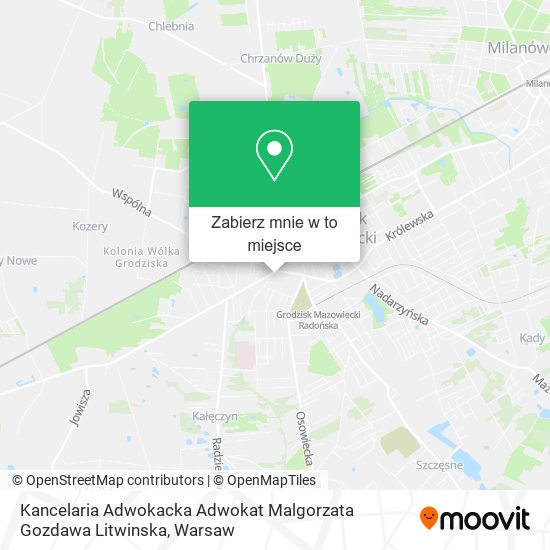 Mapa Kancelaria Adwokacka Adwokat Malgorzata Gozdawa Litwinska