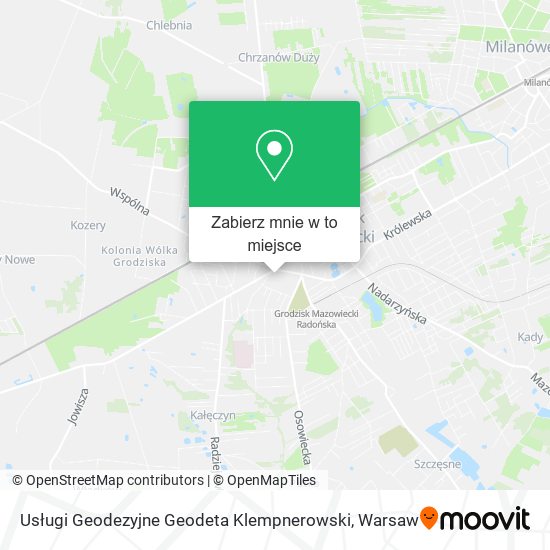 Mapa Usługi Geodezyjne Geodeta Klempnerowski