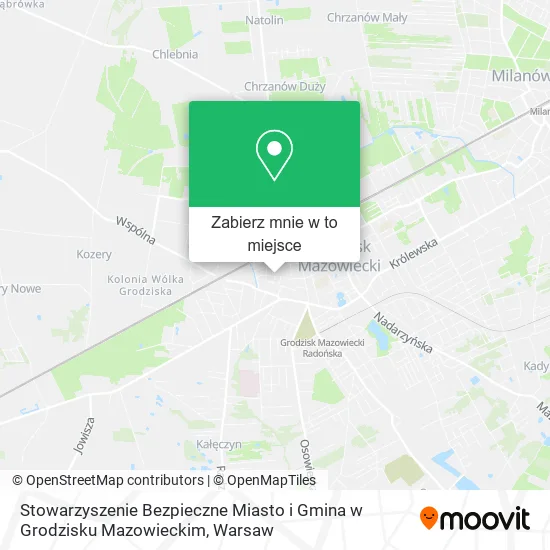 Mapa Stowarzyszenie Bezpieczne Miasto i Gmina w Grodzisku Mazowieckim