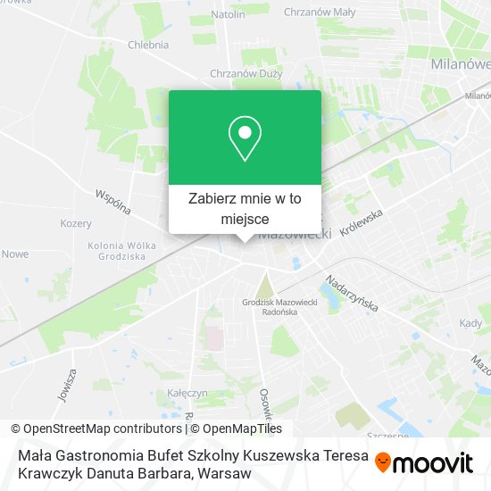 Mapa Mała Gastronomia Bufet Szkolny Kuszewska Teresa Krawczyk Danuta Barbara