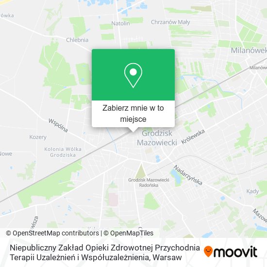 Mapa Niepubliczny Zakład Opieki Zdrowotnej Przychodnia Terapii Uzależnień i Współuzależnienia