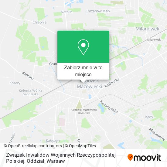 Mapa Związek Inwalidów Wojennych Rzeczypospolitej Polskiej. Oddział