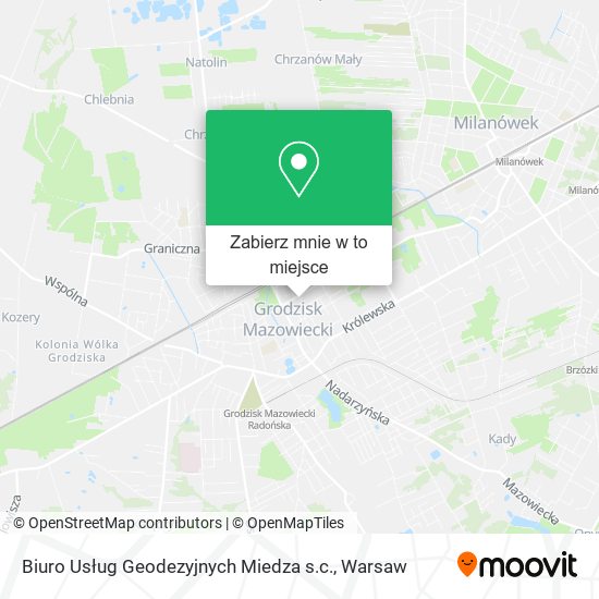 Mapa Biuro Usług Geodezyjnych Miedza s.c.