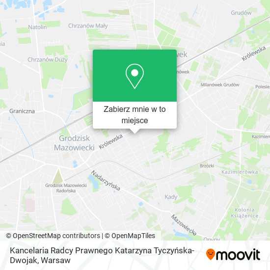 Mapa Kancelaria Radcy Prawnego Katarzyna Tyczyńska-Dwojak