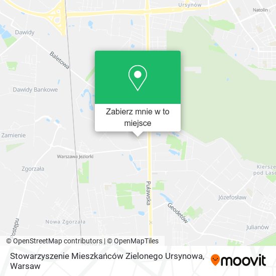 Mapa Stowarzyszenie Mieszkańców Zielonego Ursynowa