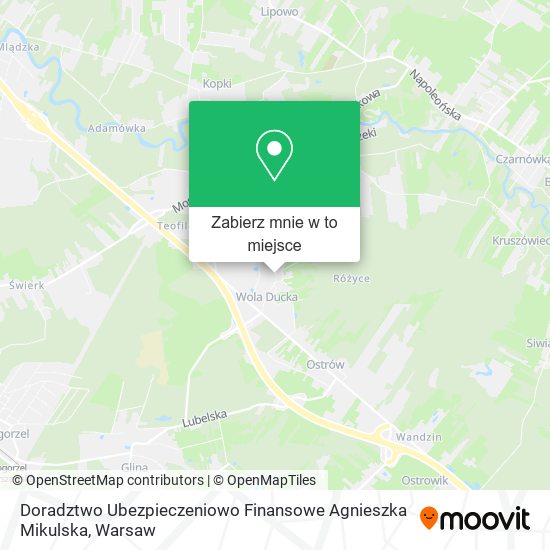 Mapa Doradztwo Ubezpieczeniowo Finansowe Agnieszka Mikulska