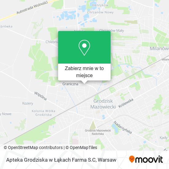 Mapa Apteka Grodziska w Łąkach Farma S.C