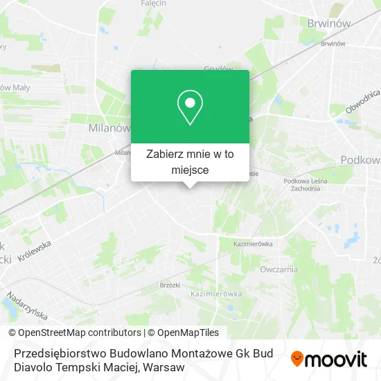 Mapa Przedsiębiorstwo Budowlano Montażowe Gk Bud Diavolo Tempski Maciej