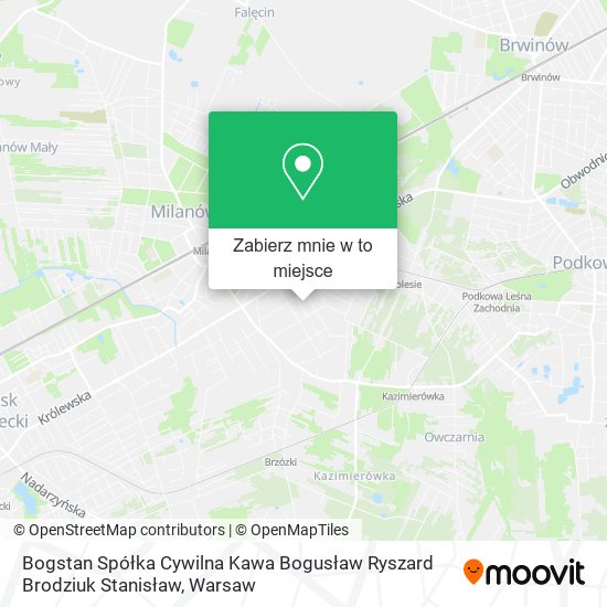 Mapa Bogstan Spółka Cywilna Kawa Bogusław Ryszard Brodziuk Stanisław