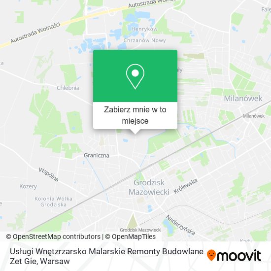 Mapa Usługi Wnętzrzarsko Malarskie Remonty Budowlane Zet Gie