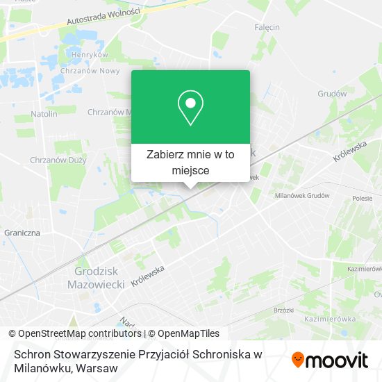 Mapa Schron Stowarzyszenie Przyjaciół Schroniska w Milanówku