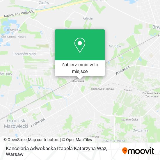 Mapa Kancelaria Adwokacka Izabela Katarzyna Wąż