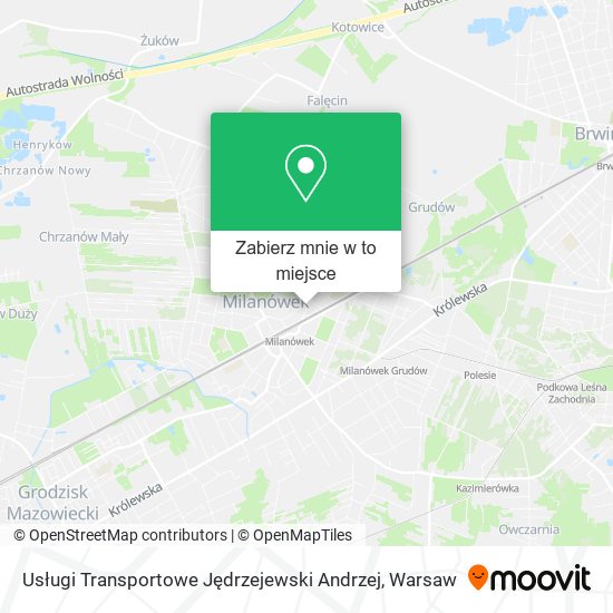 Mapa Usługi Transportowe Jędrzejewski Andrzej