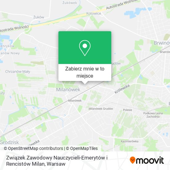 Mapa Związek Zawodowy Nauczycieli-Emerytów i Rencistów Milan