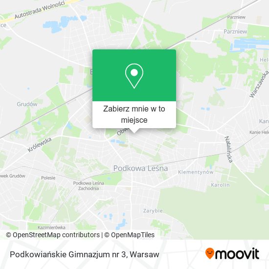 Mapa Podkowiańskie Gimnazjum nr 3