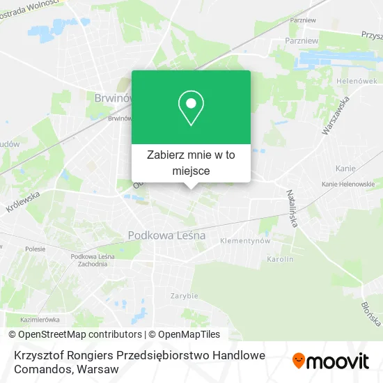 Mapa Krzysztof Rongiers Przedsiębiorstwo Handlowe Comandos