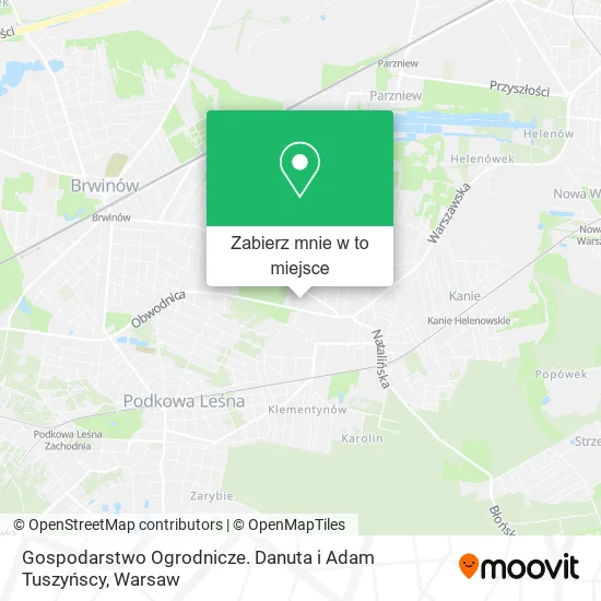 Mapa Gospodarstwo Ogrodnicze. Danuta i Adam Tuszyńscy