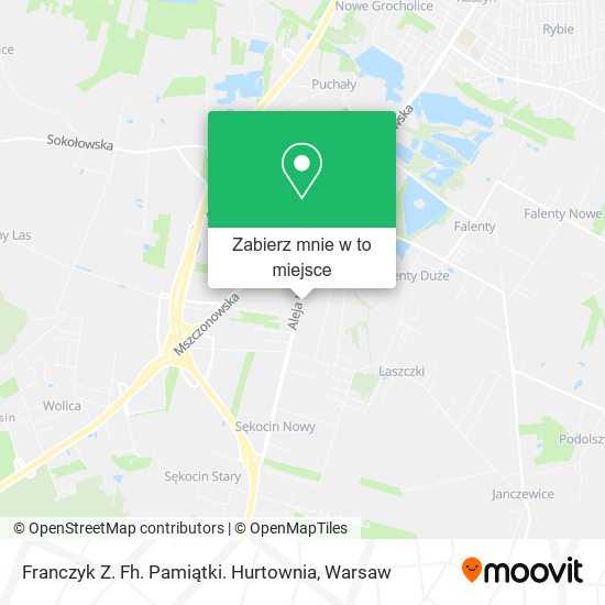 Mapa Franczyk Z. Fh. Pamiątki. Hurtownia