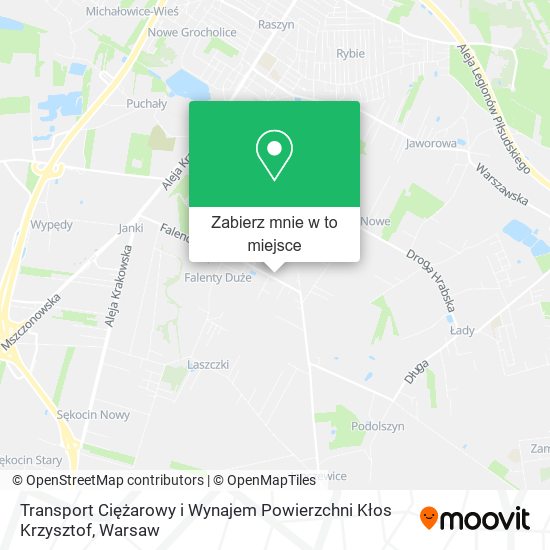 Mapa Transport Ciężarowy i Wynajem Powierzchni Kłos Krzysztof