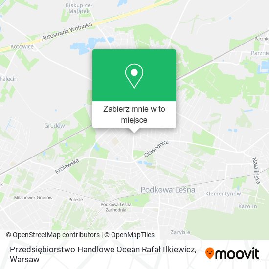 Mapa Przedsiębiorstwo Handlowe Ocean Rafał Ilkiewicz