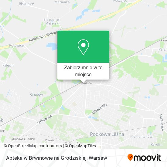 Mapa Apteka w Brwinowie na Grodziskiej