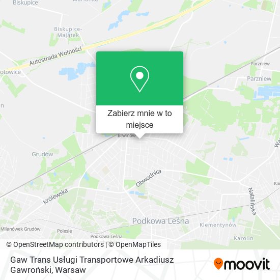 Mapa Gaw Trans Usługi Transportowe Arkadiusz Gawroński