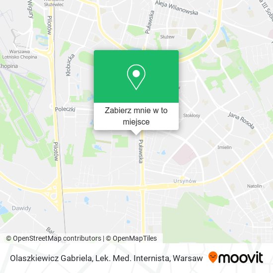 Mapa Olaszkiewicz Gabriela, Lek. Med. Internista