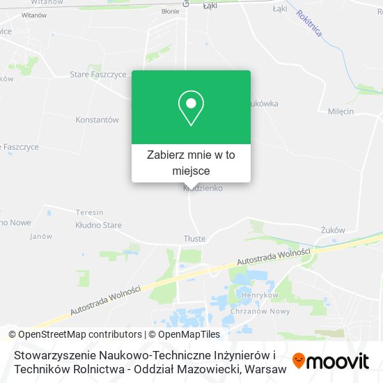 Mapa Stowarzyszenie Naukowo-Techniczne Inżynierów i Techników Rolnictwa - Oddział Mazowiecki