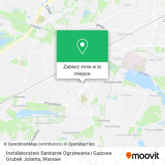 Mapa Instalatorstwo Sanitarne Ogrzewania i Gazowe Grubek Jolanta