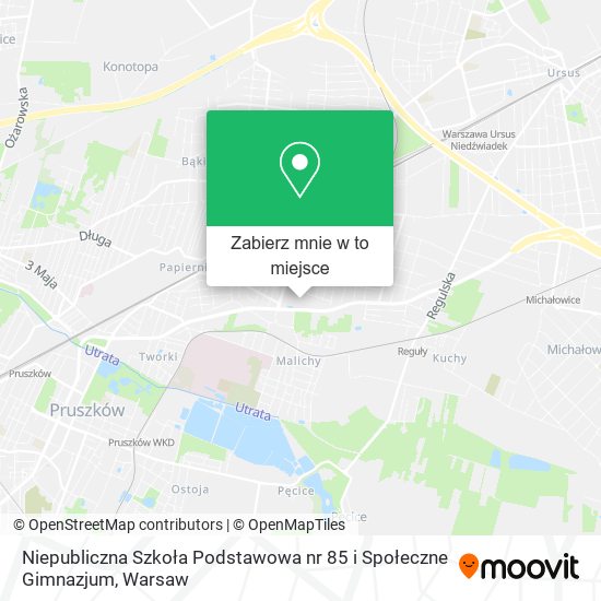 Mapa Niepubliczna Szkoła Podstawowa nr 85 i Społeczne Gimnazjum