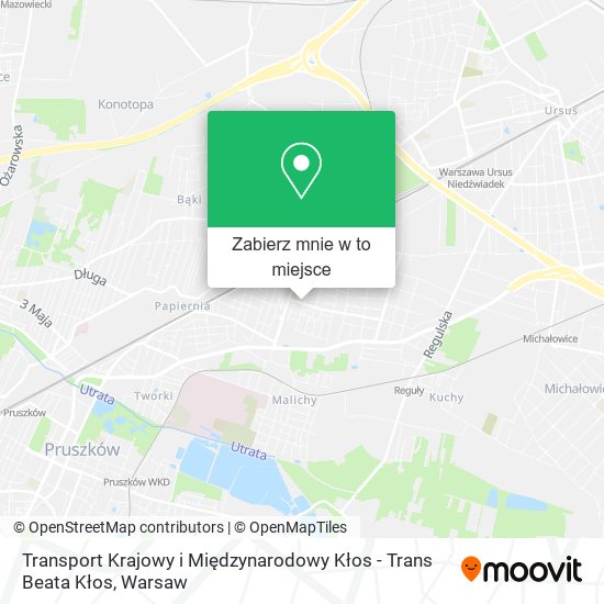 Mapa Transport Krajowy i Międzynarodowy Kłos - Trans Beata Kłos