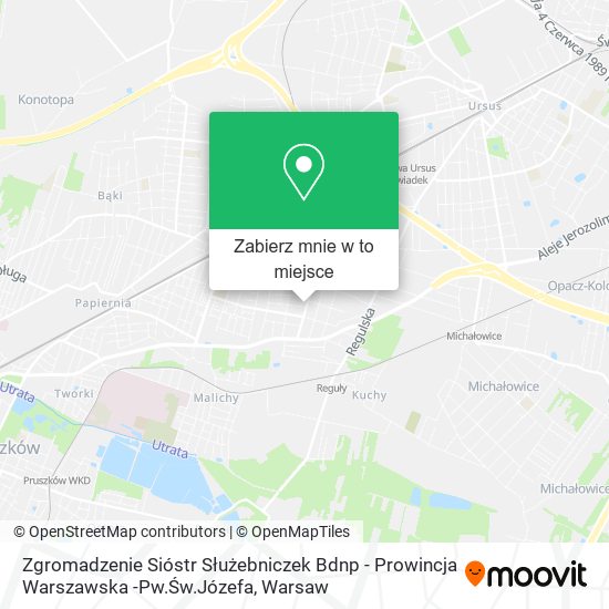Mapa Zgromadzenie Sióstr Służebniczek Bdnp - Prowincja Warszawska -Pw.Św.Józefa