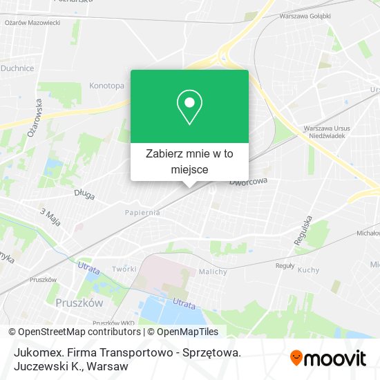 Mapa Jukomex. Firma Transportowo - Sprzętowa. Juczewski K.