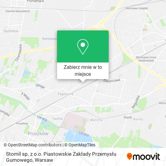 Mapa Stomil sp. z o.o. Piastowskie Zakłady Przemysłu Gumowego