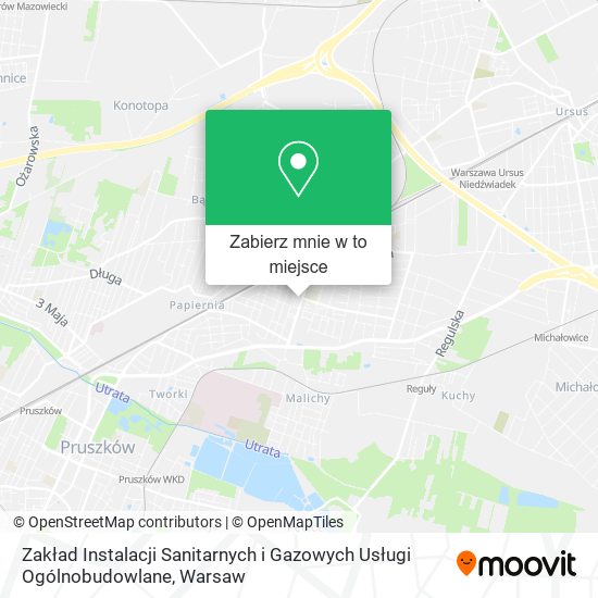 Mapa Zakład Instalacji Sanitarnych i Gazowych Usługi Ogólnobudowlane