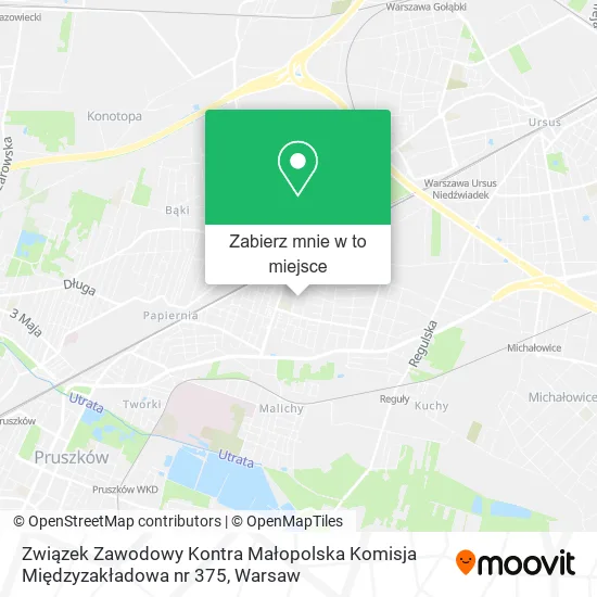 Mapa Związek Zawodowy Kontra Małopolska Komisja Międzyzakładowa nr 375