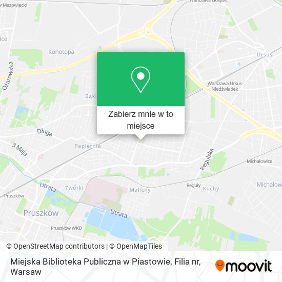 Mapa Miejska Biblioteka Publiczna w Piastowie. Filia nr