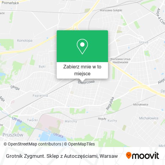 Mapa Grotnik Zygmunt. Sklep z Autoczęściami