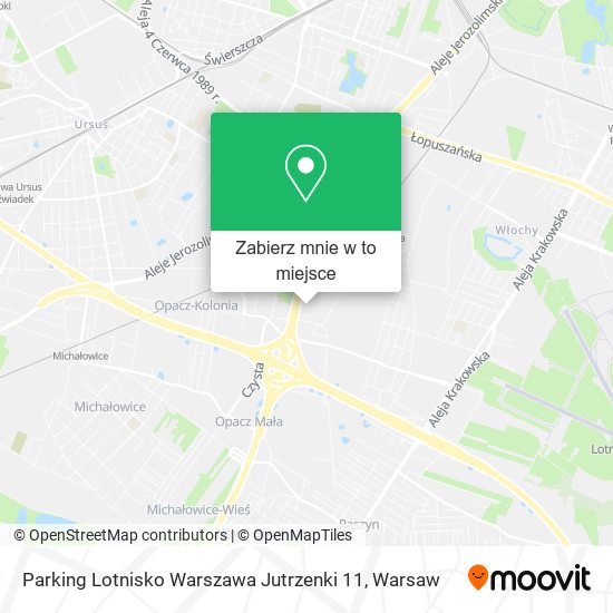 Mapa Parking Lotnisko Warszawa Jutrzenki 11