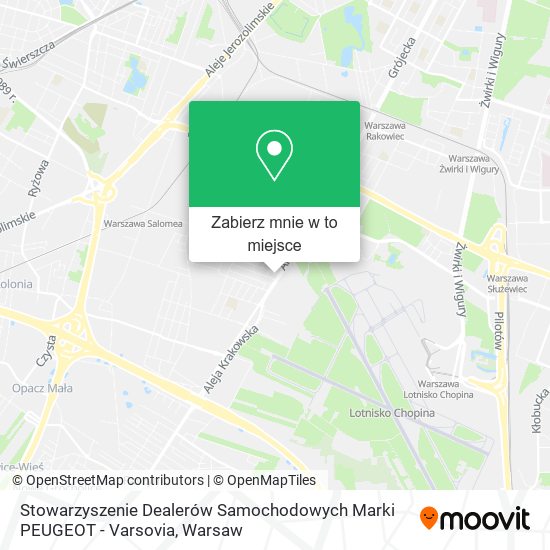 Mapa Stowarzyszenie Dealerów Samochodowych Marki PEUGEOT - Varsovia