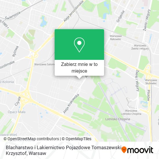 Mapa Blacharstwo i Lakiernictwo Pojazdowe Tomaszewski Krzysztof