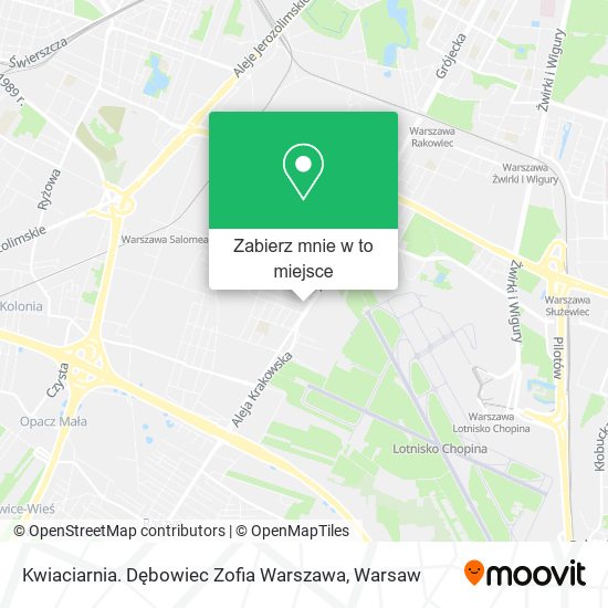 Mapa Kwiaciarnia. Dębowiec Zofia Warszawa