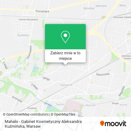 Mapa Mahalo - Gabinet Kosmetyczny Aleksandra Kuźmińska