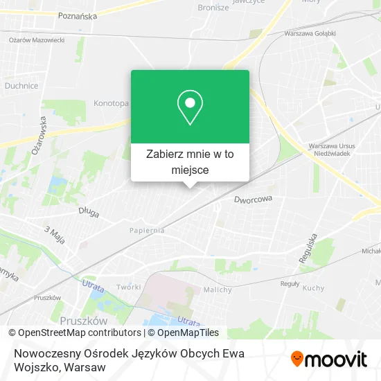 Mapa Nowoczesny Ośrodek Języków Obcych Ewa Wojszko