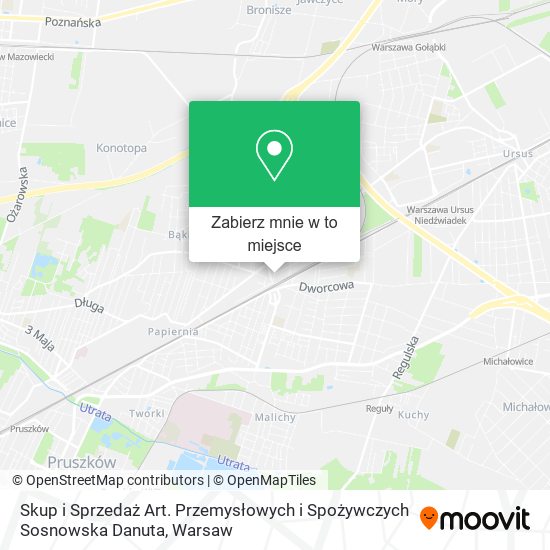 Mapa Skup i Sprzedaż Art. Przemysłowych i Spożywczych Sosnowska Danuta