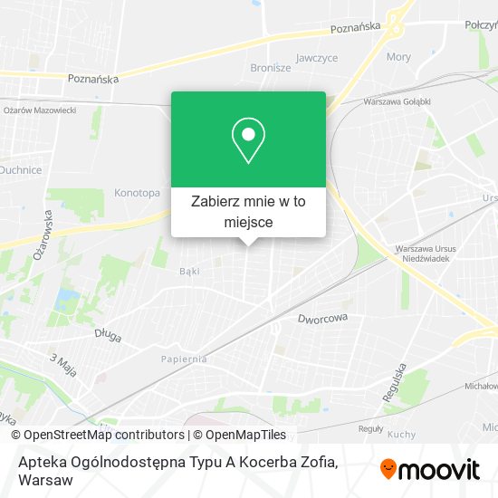 Mapa Apteka Ogólnodostępna Typu A Kocerba Zofia