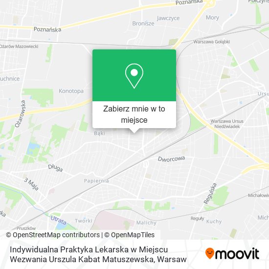 Mapa Indywidualna Praktyka Lekarska w Miejscu Wezwania Urszula Kabat Matuszewska